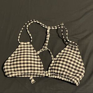 Abercrombie & Fitch XS Black & White Bikini Top with Adjustable Straps